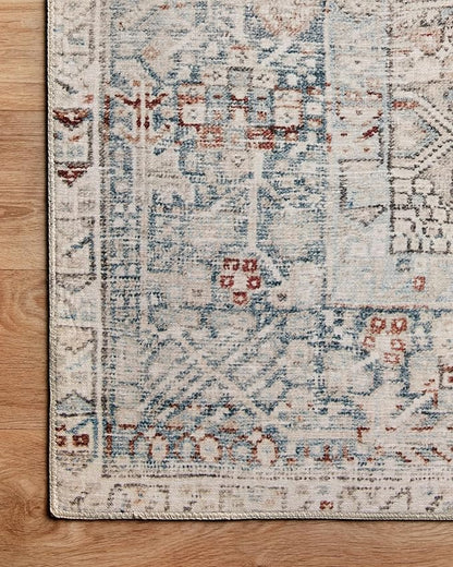 Loloi Chris Loves Julia Jules Collection JUL-07 Natural/Ocean 2'-3'' x 3'-9'', .13" Pile Height, Accent Rug