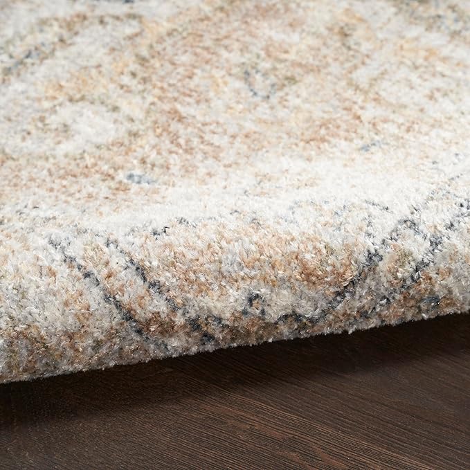 Nourison Home Astra Machine Washable Beige 9' x 12' Area Rug - Easy Clean, Non Shedding, Bed Room, Living Room, Dining Room, Kitchen (9' x 12')