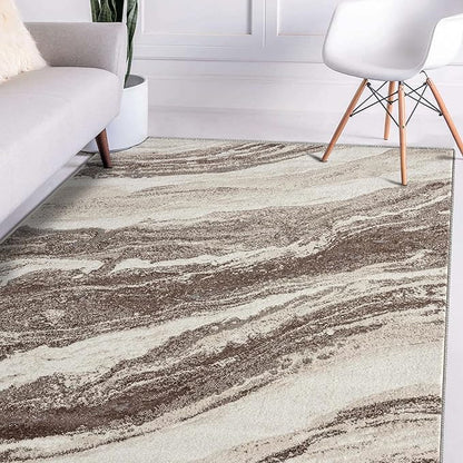 LUXE WEAVERS Lagos Collection 7983 Brown 6x9 Art Deco Geometric Area Rug