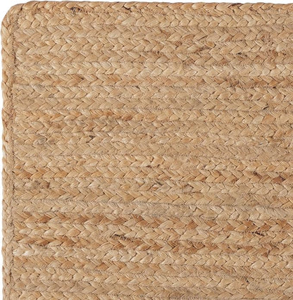REDEARTH · Rectangular Area Rug - 4'x6' Braided Natural Jute with Non-Skid Backing - Handwoven Boho Rug for Bedroom, Kitchen, Living Room - Farmhouse Aesthetic Home Decor - Durable Handmade Rug