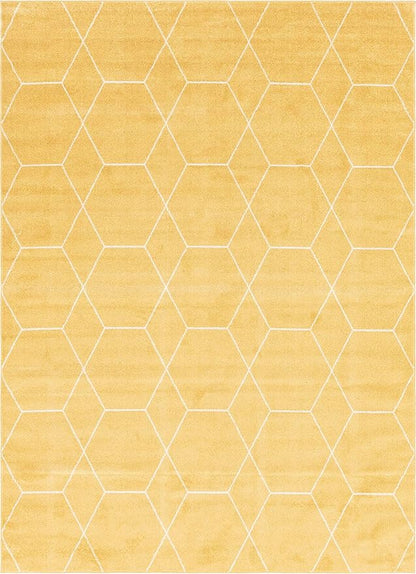 Unique Loom Trellis Frieze Collection Area Rug - Geometric (8' x 11', Yellow/ Ivory)