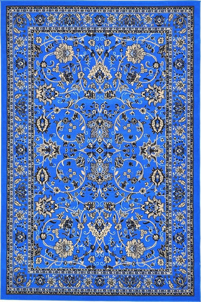 Unique Loom Sialk Hill Collection Area Rug - Washington (6' x 9' Rectangle Dark Blue/Black)