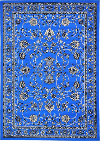 Unique Loom Sialk Hill Collection Area Rug - Washington (7' x 10' Rectangle Dark Blue/Black)