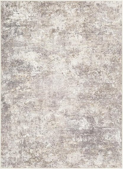 Area Rug Living Room Rugs - 7x10 Washable Large Soft Indoor Neutral Modern Abstract Low Pile Rug Carpet for Bedroom Dining Room Farmhouse Home Office - Brown