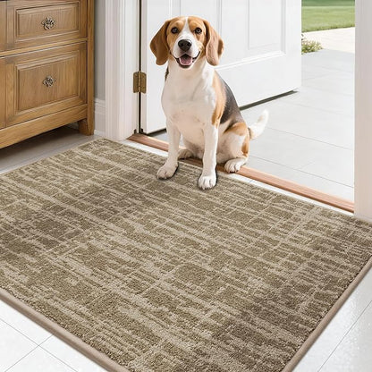 COSY HOMEER-Door-Mat Dirt Trapper Entryway Rugs 24"x36" Non Slip Washable Entrance Mats Absorbent Welcome Mat Low Profile Dog Door Mats for Front Back Doomats and Wet Shoes,Taupe