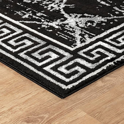 GLORY RUGS Area Rugs Marble 5x7 Black Gray Carpet Modern Abstract Rug Living Room Dining Bedroom Rug
