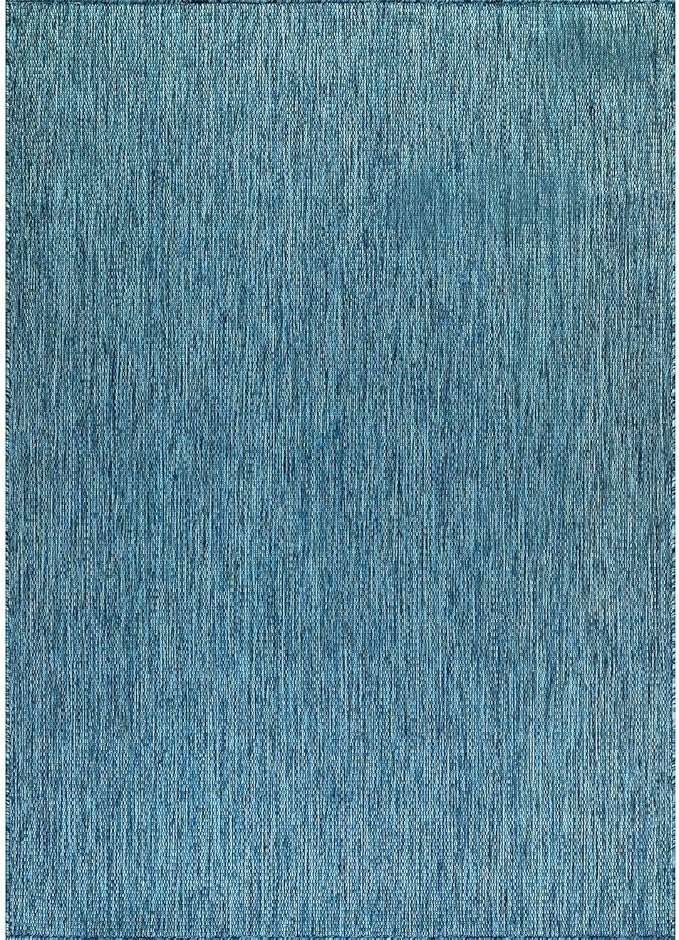 CAMILSON Outdoor Rug 5x7 Modern Area Rugs for Indoor and Outdoor Patios and Porches - Waterproof, Washable, Non-Shedding, Easy-to-Clean Outside Carpet (5 x 7, Solid - Aqua)
