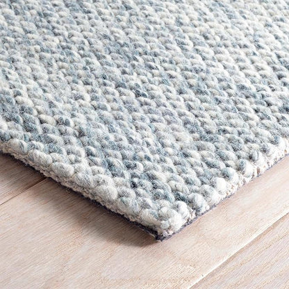 Dash and Albert Loggia Sky Wool Area Rug - 5' x 8' Sky Blue Solid Handwoven Accent Rug - Durable, Lightweight, Dining Room, Living Room, Bedroom - Premium Luxury Hotel Quality Soft Breathable