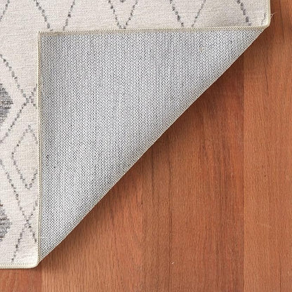 Dash & Albert Chandler Ivory Machine Washable Rug, 4 X 6 Feet, Ivory Geometric Pattern