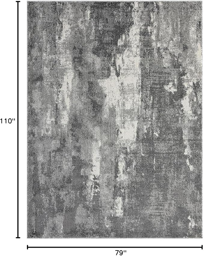 LUXE WEAVERS Euston Collection 7681 Dark Grey 6x9 Modern Abstract Area Rug
