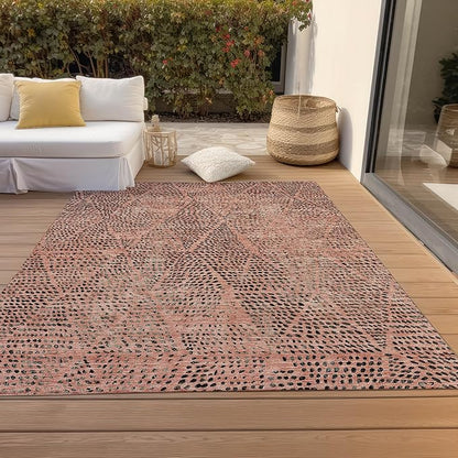 Addison Rugs Chantille ACN591 Salmon 9' x 12' Indoor Outdoor Area Rug, Easy Clean, Machine Washable, Non Shedding, Bedroom, Living Room, Dining Room, Kitchen, Patio Rug