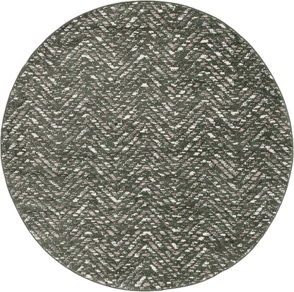 SAFAVIEH Adirondack Collection Area Rug - 6' Round, Green & Ivory, Geometric Design, Ideal for High Traffic Areas in Living Room, Bedroom & Dining Room (ADR104Y-6R)