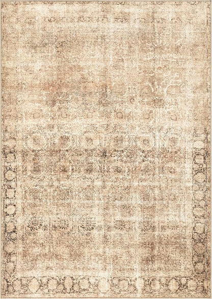 Keen Home Design 8x10 Rug - Machine Washable Area Rug with Non-Slip Backing, Ideal for Living Room, Dining Room, Bedroom - Vintage, Easy Clean, Durable, Low Pile - (8' x 10')
