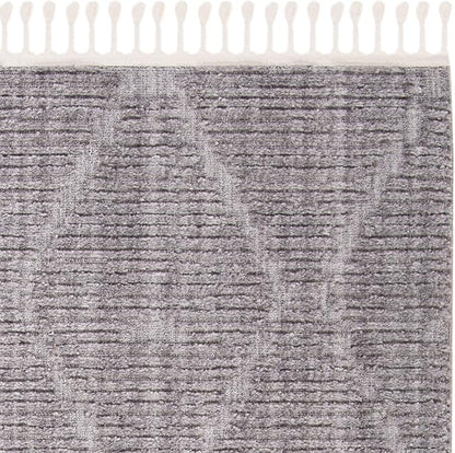 SAFAVIEH Marrakech Collection Accent Rug - 4' x 6', Grey, Moroccan Boho Tribal Tassel Design, Non-Shedding & Easy Care, Ideal for High Traffic Areas in Entryway, Living Room, Bedroom (MRK517F)