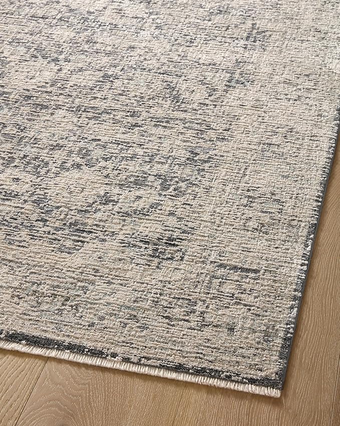 Loloi Amber Lewis Alie Collection ALE-05 Charcoal/Beige 5'-3'' x 5'-3'', .13'' Pile Height, Round Area Rug