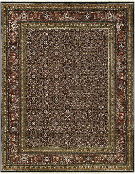 Blue Denser Weave All Over Fish Pattern Heritta Design Soft Vibrant Wool Hand Knotted Rug(7'10"x10')