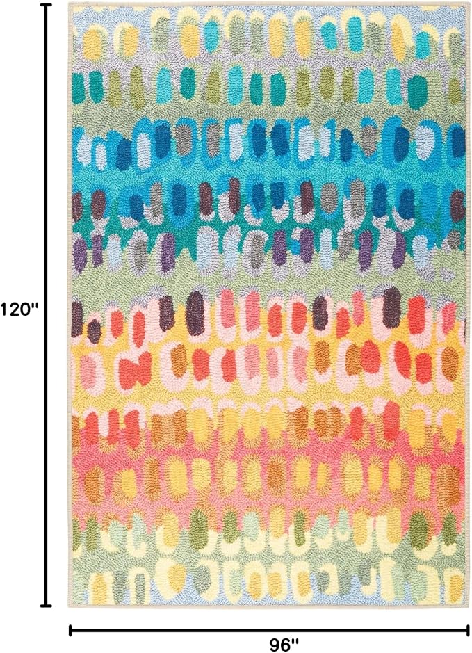 Dash & Albert Paint Chip Multi Machine Washable Rug, 7.5 X 9.5 Feet, Multicolored Geometric Pattern