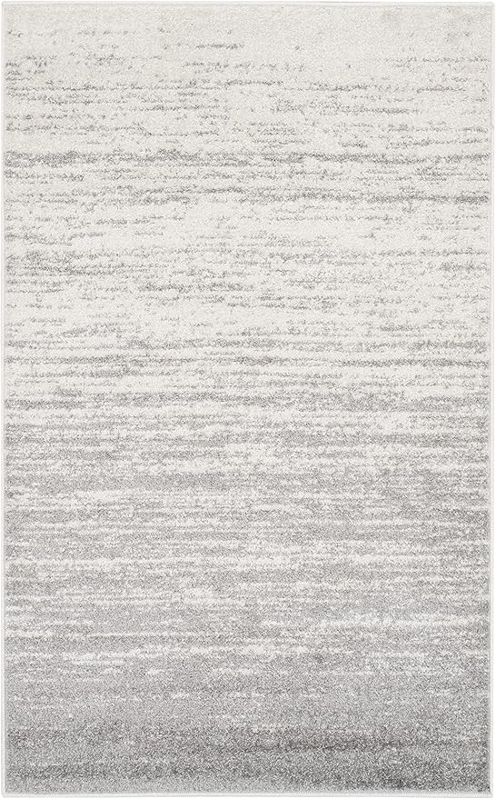 SAFAVIEH Area Rug 3x5 - Adirondack Collection - Ivory & Silver, Modern Ombre Design, Non Shedding & Easy to Clean, Ideal for Living Room, Bedroom, Office, Dining Space (ADR113B)