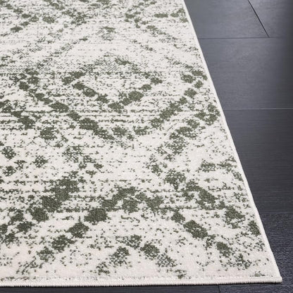 SAFAVIEH Adirondack Collection Area Rug - 6' x 9', Ivory & Dark Green, Geometric Design, Non-Shedding & Easy Care, Ideal for High Traffic Areas in Living Room, Bedroom, Dining (ADR131W-6)