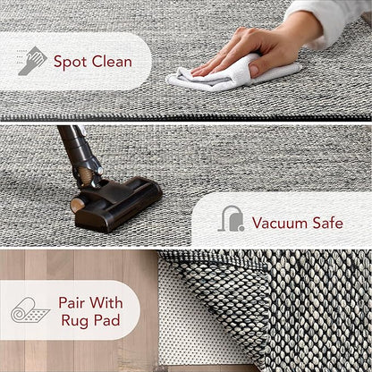 Nuloom Alessi Hand Woven, Grey, 11'6" x 14'6", Solid, Cotton, Soft and Gentle, High Traffic, Stain Resistant, Easy Clean, Durable Area Rug for Bedroom, Living Room, Dining Space, Den, Foyer, Entryway