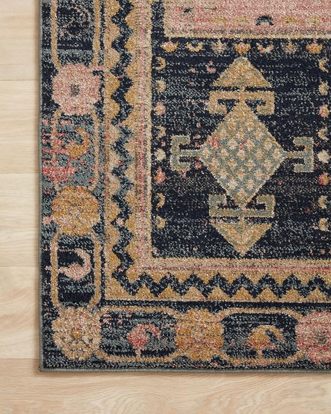 Loloi Jocelyn Collection JOC-06 Rose/Rose 5'-5" x 7'-6" .38" Thick Area Rug