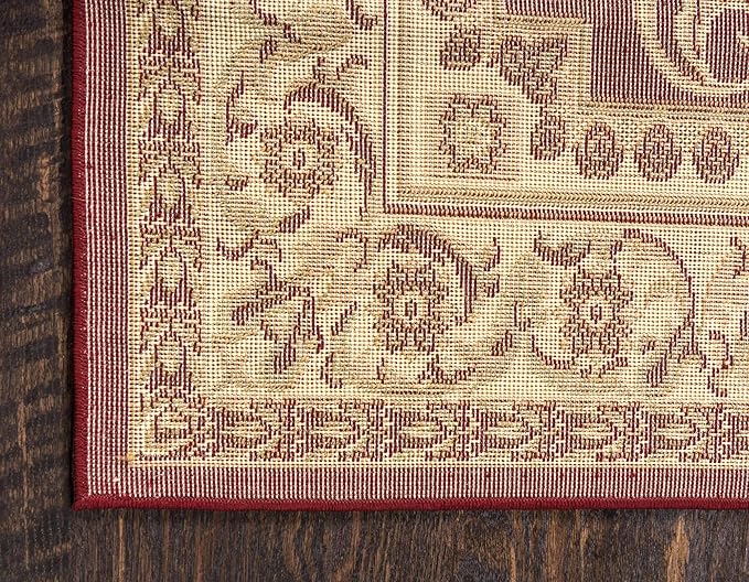 Unique Loom Versailles Collection Traditional Classic Medallion Floral Motif Area Rug (2' 7 x 10' 0 Runner, Burgundy/ Ivory)