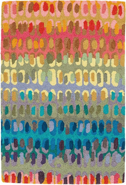 Dash and Albert Paint Chip Wool Area Rug - 3' x 5' Multicolor Graphic Hand Micro Hooked Accent Rug - Durable, High Traffic Areas Hallway, Living Room, Stairs