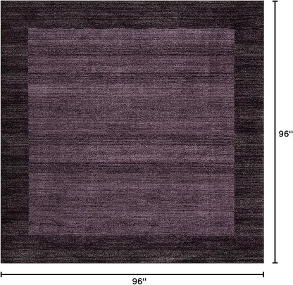 Rugs.com Angelica Collection Rug – 8 Ft Square Violet Medium Rug Perfect for Living Rooms, Kitchens, Entryways