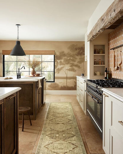 Loloi Magnolia Home by Joanna Gaines Sinclair Collection SIN-02 Khaki/Tobacco 5'-0" x 7'-0", .25" Pile Height, Machine Washable, Area Rug