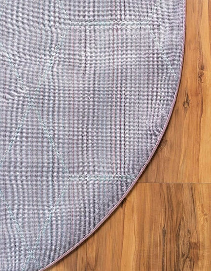 Unique Loom Trellis Frieze Collection Area Rug - Geometric (4' x 6' Oval, Light Pink/ Ivory)