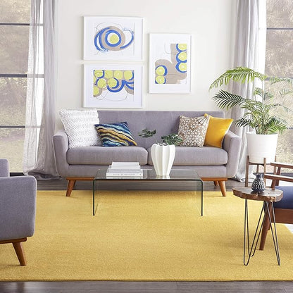 Nourison Home Nourison Essentials Yellow 8' x 10' Area Rug - Easy Clean, Non Shedding, Bed Room, Living Room, Dining Room, Kitchen (8' x 10')