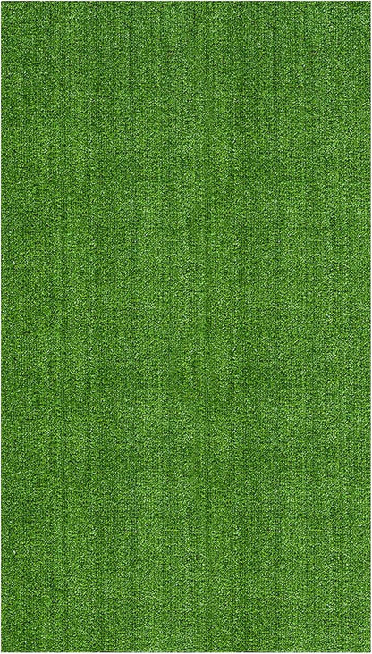 Ottomanson Artificial Grass Turf 6'6" x 9'2" Indoor Outdoor Faux Grass Rug with Drainage Holes, Customizable with Extra Long Size Options, Perfect for Patio Lawn Balcony Weddings Photoshoot Backdrop