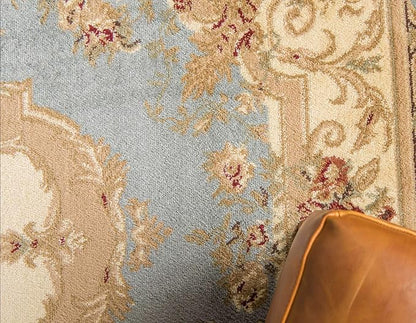 Unique Loom Versailles Collection Traditional Classic Floral Motif Area Rug (2' 2 x 3' 0 Rectangular, Slate Blue/ Ivory)