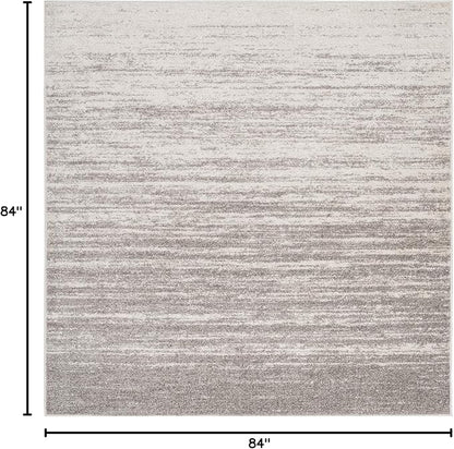 SAFAVIEH Adirondack Collection Area Rug - 7' Square, Light Grey & Grey, Modern Ombre Design, Non Shedding & Easy to Clean, Ideal for Living Room, Bedroom, Office, Dining Space (ADR113C)