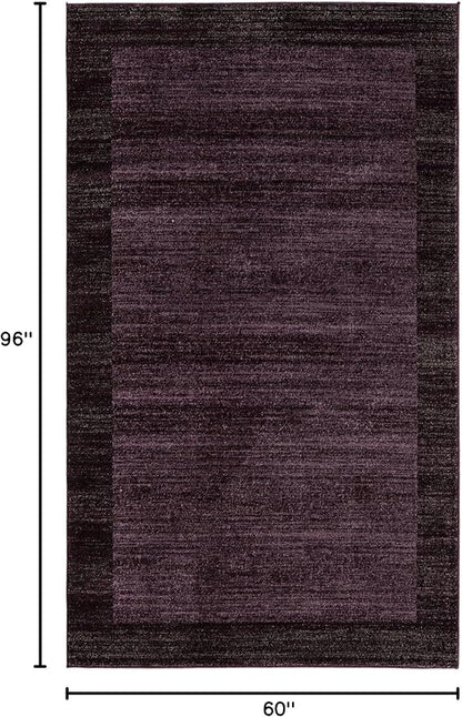 Rugs.com Angelica Collection Rug – 5' x 8' Violet Medium Rug Perfect for Bedrooms, Dining Rooms, Living Rooms