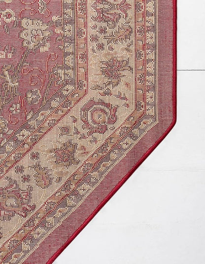 Unique Loom Sialk Hill Collection Area Rug - Washington (7' 11" Octagon Burgundy/Cream)