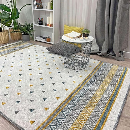 Alfa Rich 3x5 Gold Gray Off White Washable Area Rugs for Living Room Bedroom Kitchen Decor Runner