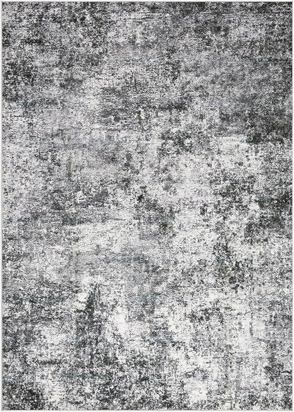 Area Rug Living Room Rugs - 10x14 Abstract Large Soft Indoor Washable Rug Neutral Modern Low Pile Carpet for Bedroom Dining Room Farmhouse Home Office - Grey