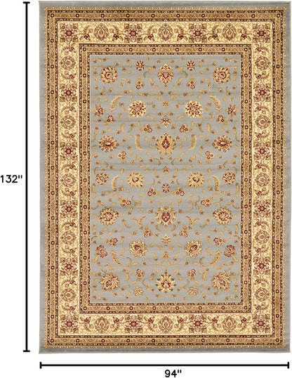 Unique Loom Voyage Collection Traditional Oriental Classic Intricate Design Area Rug (8' 0 x 11' 4 Rectangular, Light Blue/Gold)