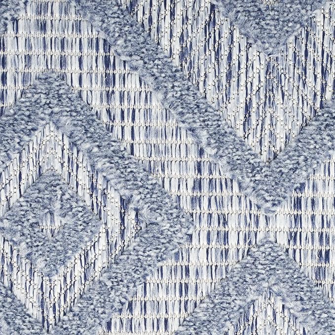 Nourison Home Versatile Denim Blue 7' x 10' Area Rug - Easy Clean, Non Shedding, Bed Room, Living Room, Dining Room, Kitchen (7' x 10')