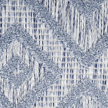 Nourison Home Versatile Denim Blue 7' x 10' Area Rug - Easy Clean, Non Shedding, Bed Room, Living Room, Dining Room, Kitchen (7' x 10')
