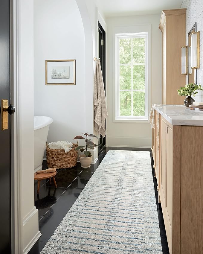 Loloi Chris Loves Julia Chris Collection CHR-01 Ivory/Denim 8'-6'' x 11'-6'', .50" Pile Height, Area Rug