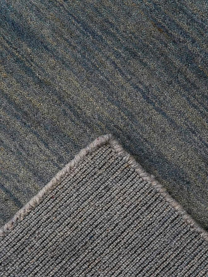Hand Knotted Loom Wool ECO-Friendly Area Rugs - 8'x8', Square, Light Blue Color, Solid Plain Design, High Pile Handmade Anti Skid Area Rugs for Living Room, Bed Room (L00111)
