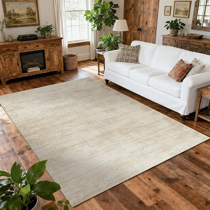8x10 Area Rugs for Living Room,Washable Tan Beige Neutral Abstract Modern Farmhouse Boho Rugs for Bedroom