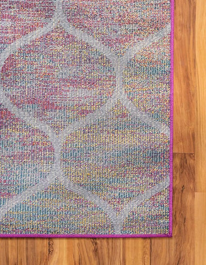 Rugs.com Lattice Frieze Collection Rug – 2' 7 x 11' Runner Multi Medium Rug Perfect for Living Rooms, Large Dining Rooms, Open Floorplans