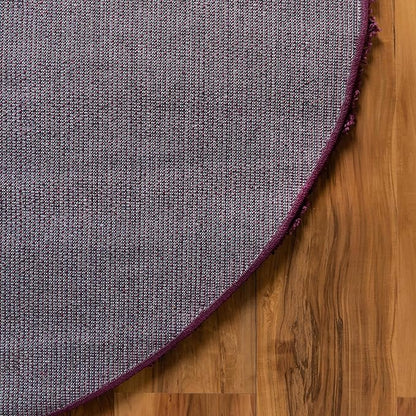 Unique Loom Solid Shag Collection Area Rug (5' 3" Round, Eggplant Purple)