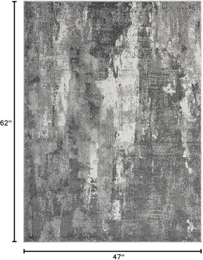 LUXE WEAVERS Euston Collection 7681 Dark Grey 4x5 Modern Abstract Area Rug