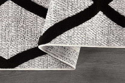CAMILSON Modern Rug 8x10 Luxury Diamond Pattern Micro Loop Area Rugs Soft High-Low Pile Stain Resistant Easy to Clean Non-Shedding Durable Living Room Bedroom Indoor Carpet (Black/Gray)