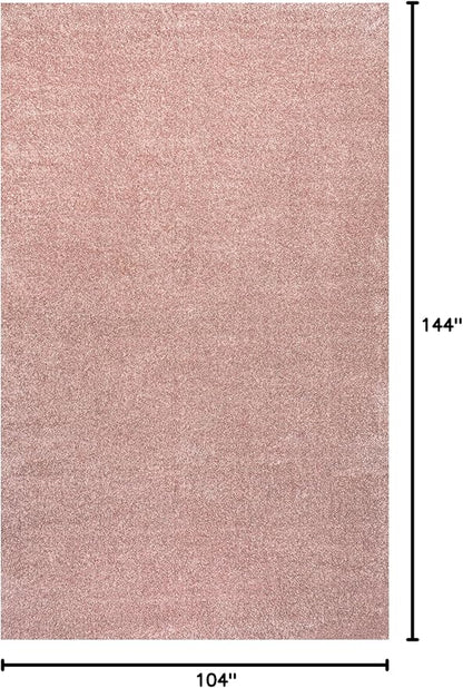 Eyely UES100P-9 Supersoft Haze Solid Low-Pile Indoor Area Rug Casual;Contemporary;Solid;Traditional, Bedroom, Kitchen, Living Room, Easy-Cleaning, Non-Shedding, 9 X 12, Pink