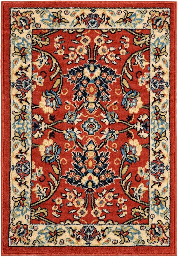Unique Loom Sialk Hill Collection Area Rug - Washington (2' 2" x 3' 1" Rectangle Terracotta/Cream)